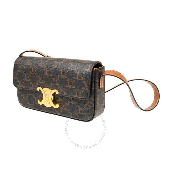 Celine, Triomphe Canvas and Calfskin Claude Shoulder Bag