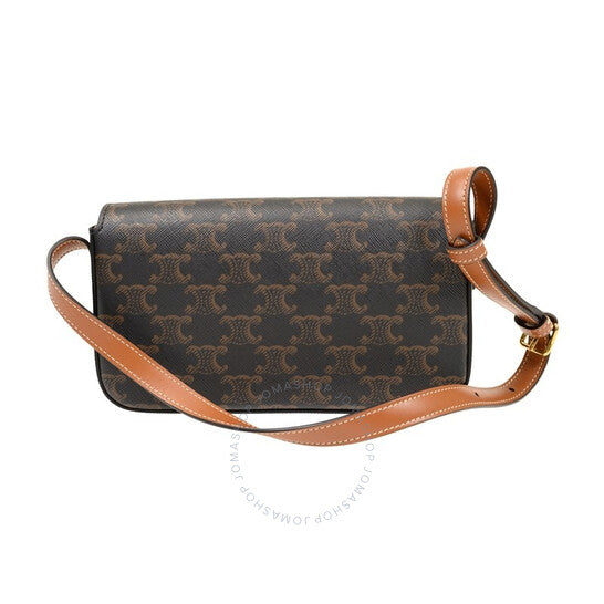 Celine, Triomphe Canvas and Calfskin Claude Shoulder Bag