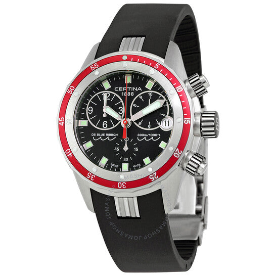 Certina, DS Blue Chronograph Quartz Black Dial Men's Watch