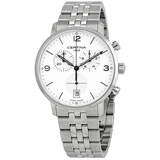 Certina, DS Caimano Chronograph Quartz Silver Dial Watch
