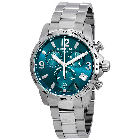 ساعة سيرتينا دي إس بوديوم كرونوغراف للرجال بمينا أخضر