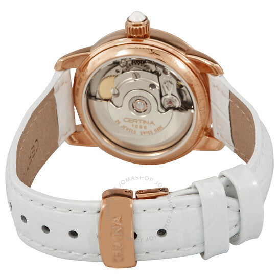 ساعة سيرتينا دي إس بوديوم أوتوماتيكية للسيدات بمينا فضي