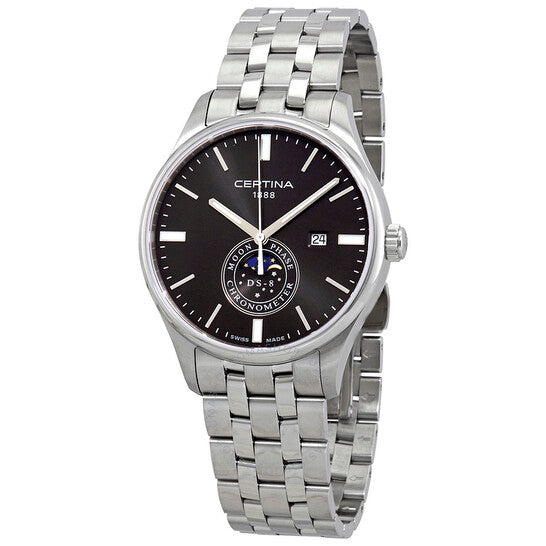 ساعة سيرتينا DS-8 مون فيز للرجال بمينا أسود