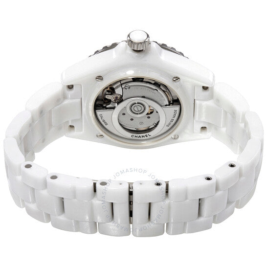 شانيل، ساعة J12 أوتوماتيكية للسيدات بمينا أبيض