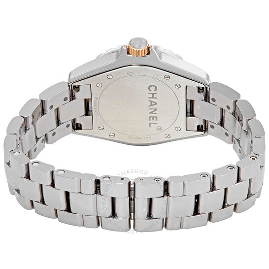 شانيل، ساعة J12 أوتوماتيكية للسيدات بمينا ساتان