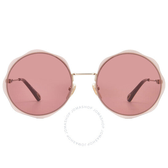 Chloé, Burgundy Round Ladies Sunglasses