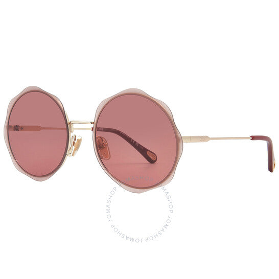 Chloé, Burgundy Round Ladies Sunglasses