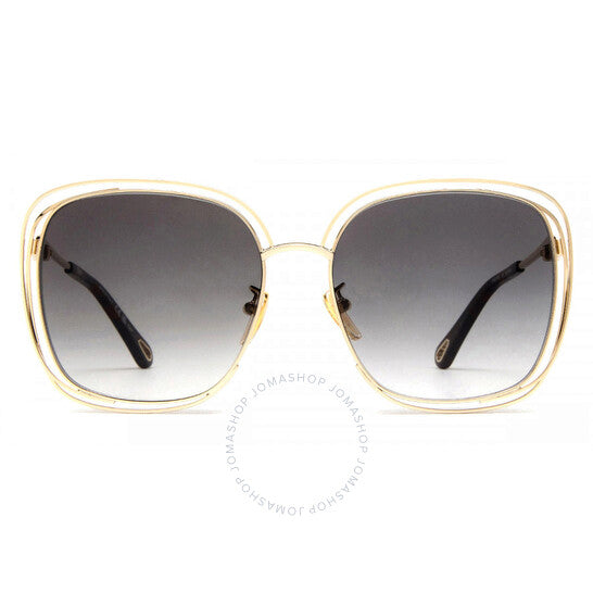 نظارة شمسية نسائية مربعة الشكل من كلوي، رمادية متدرجة