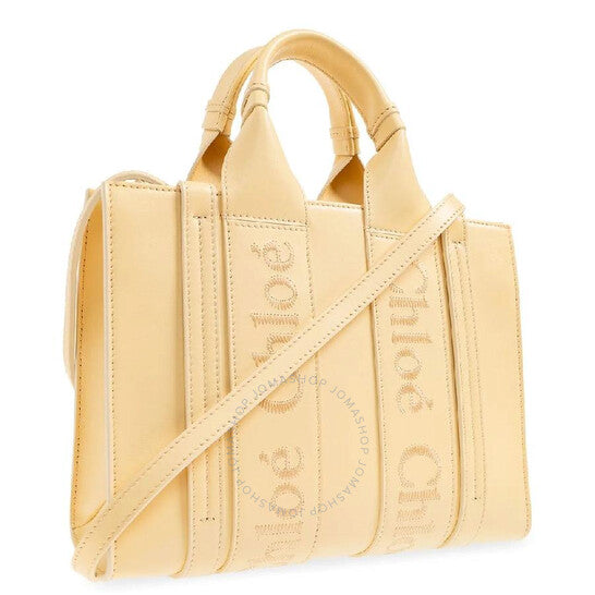 Chloé, Woody Small Logo Embroidered Leather Tote