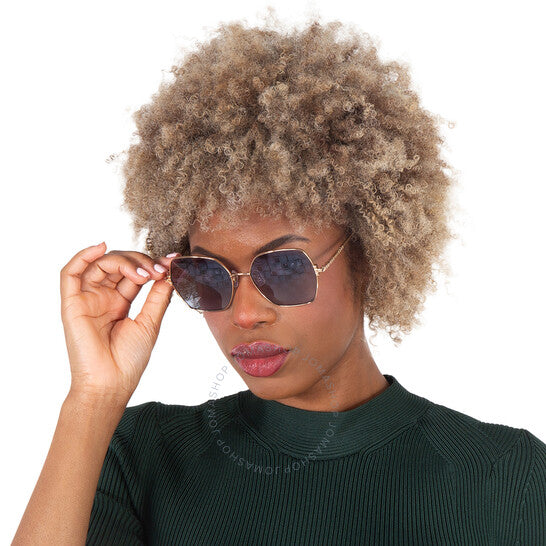 Chopard, Blue Briwn Mirror Gradient Butterfly Ladies Sunglasses