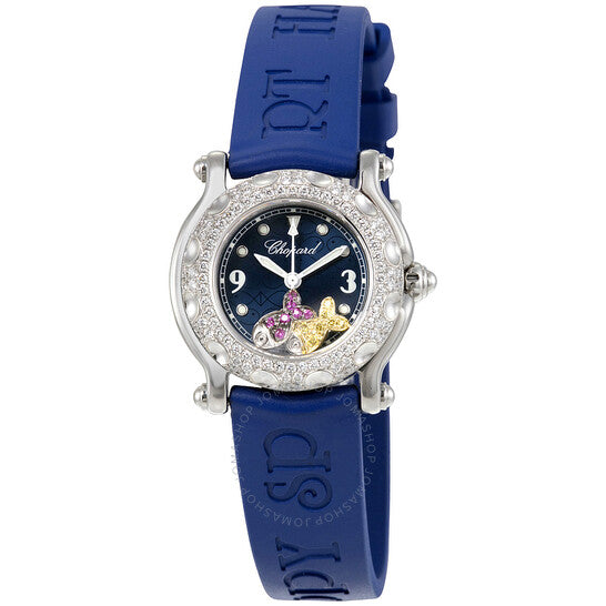 Chopard, Happy Fish Blue Dial Blue Leather Ladies Watch