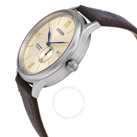 Citizen, Automatic Champagne Dial Brown Leather Men's Watch
