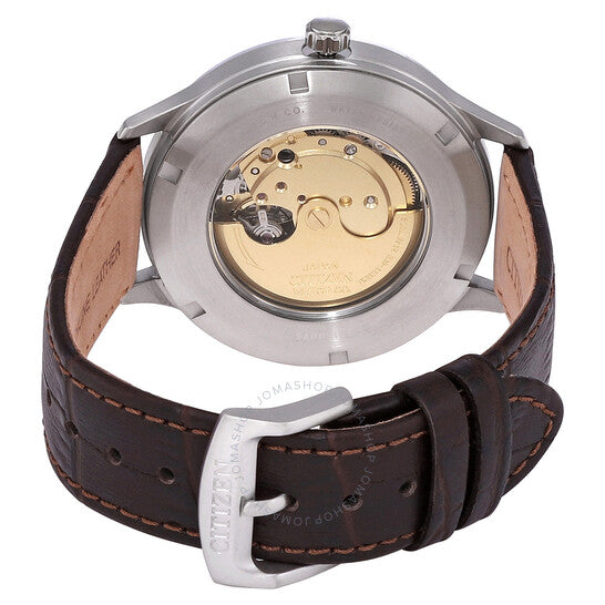 Citizen, Automatic Champagne Dial Brown Leather Men's Watch