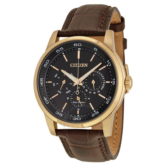 Citizen, Dress Eco-Drive Black Dial Brown Leather Men's Watch