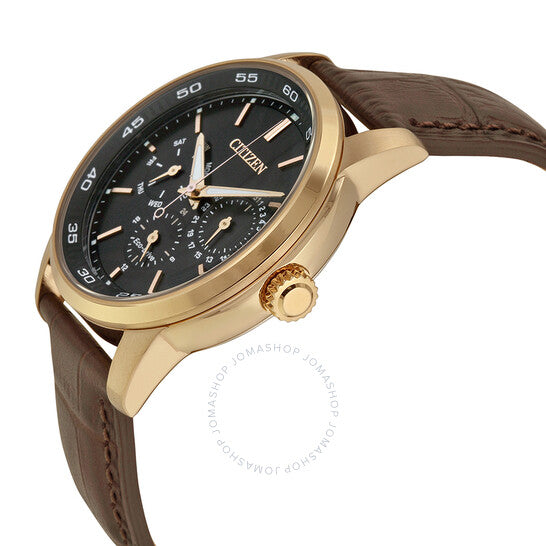 Citizen, Dress Eco-Drive Black Dial Brown Leather Men's Watch