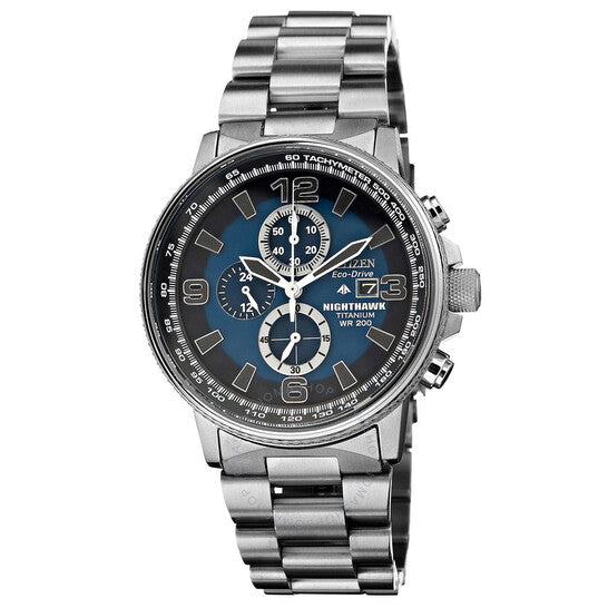Citizen, Eco Drive Nighthawk Blue Dial Titanium Men's Watch