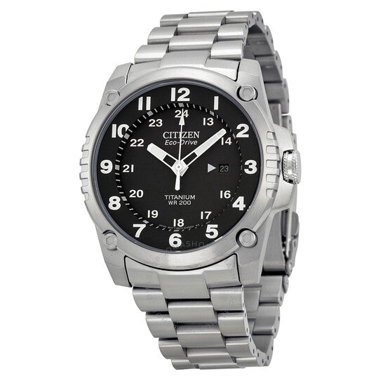 Citizen, Eco Drive STX43 Black Dial Titanium Men's Watch