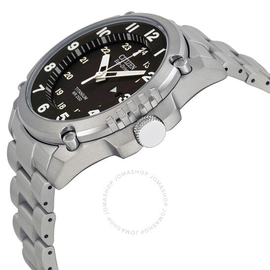 Citizen, Eco Drive STX43 Black Dial Titanium Men's Watch