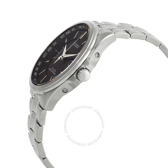 ساعة سيتيزن إيكو درايف للرجال بقرص أسود وتحكم لاسلكي