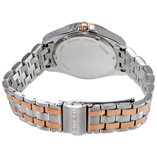 ساعة سيتيزن إيكو درايف النسائية ذات المينا الوردية ثنائية اللون