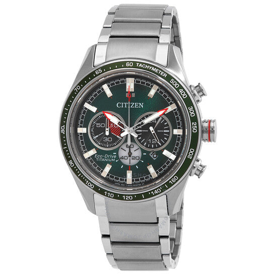 Citizen, Eco-Drive Super Titanium Chronograph Green Dial Men's Watch