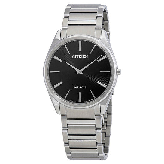 Citizen, Stiletto Eco-Drive Black Dial Stainless Steel Men's Watch