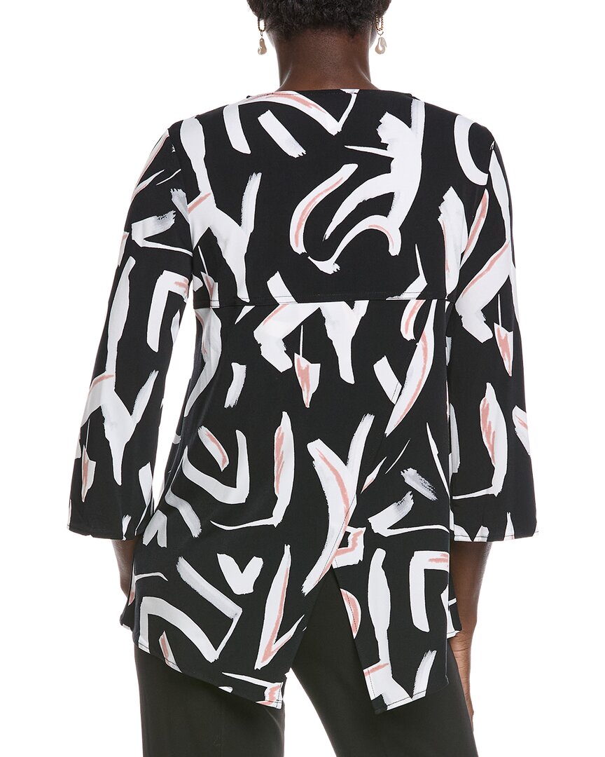 abstract front zip tunic top