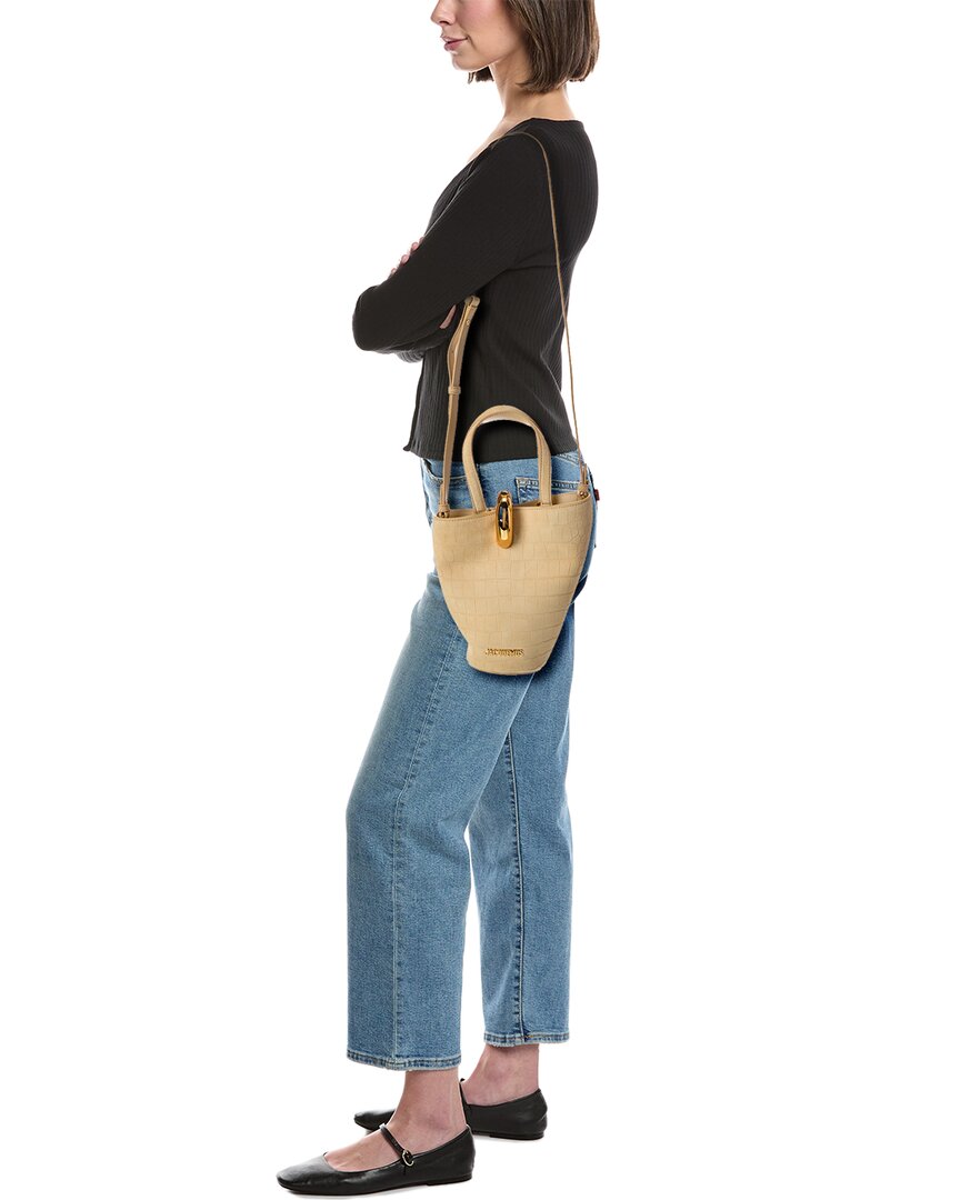 logo suede bucket bag