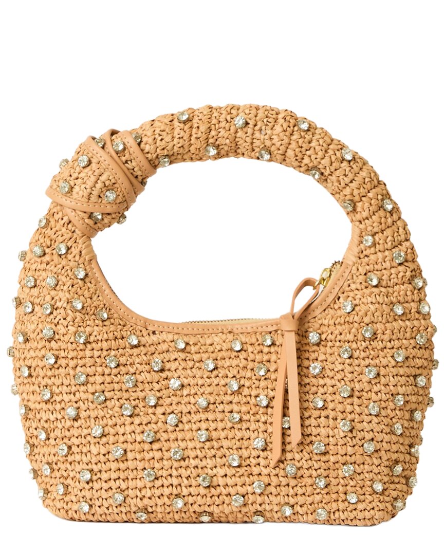 maeve crystal raffia hobo bag
