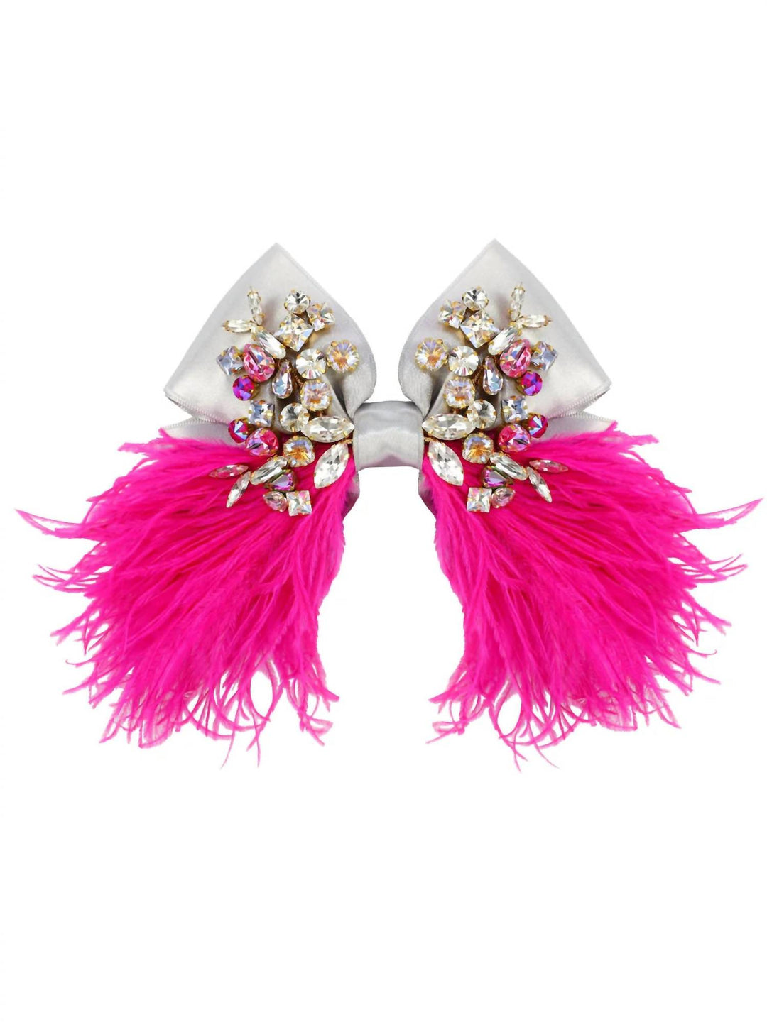 women's gilbert bow in silver / neon pink