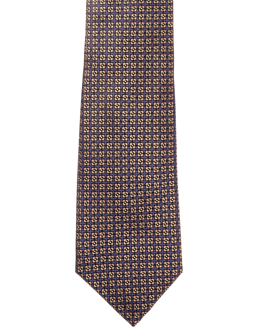 navy squares silk tie