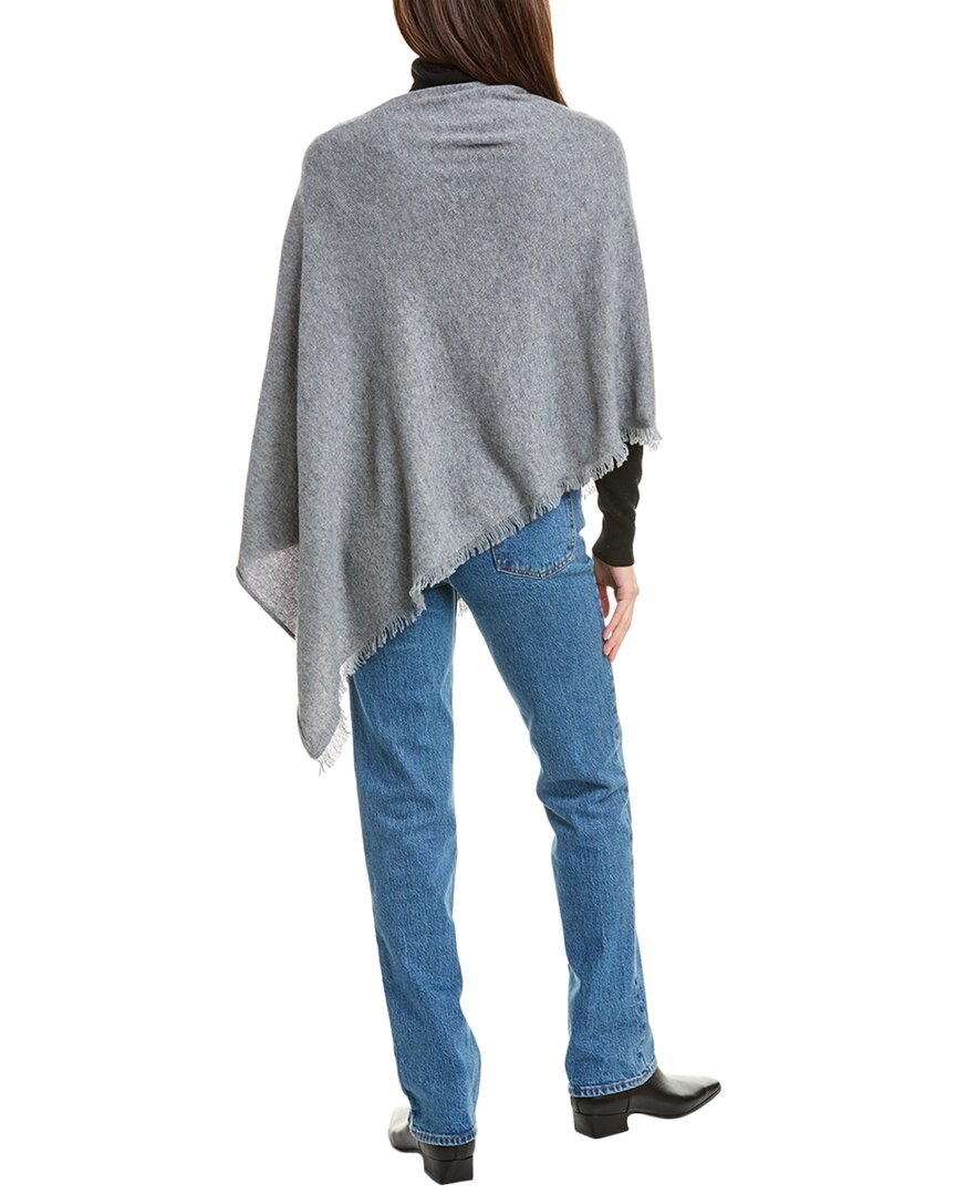 fringe asymmetrical cashmere poncho