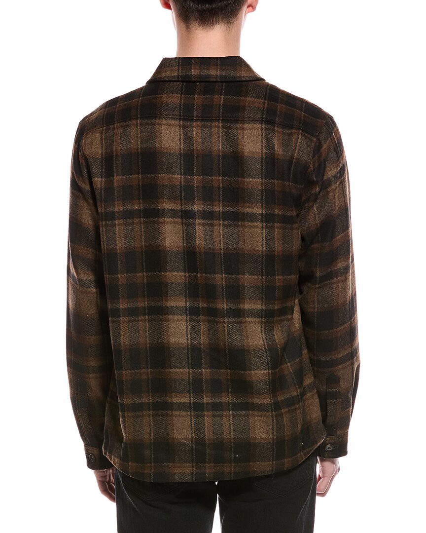 plaid wool-blend shirt jacket