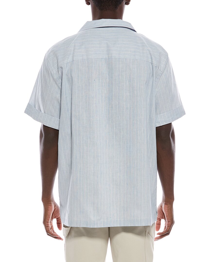 poe linen-blend camp shirt