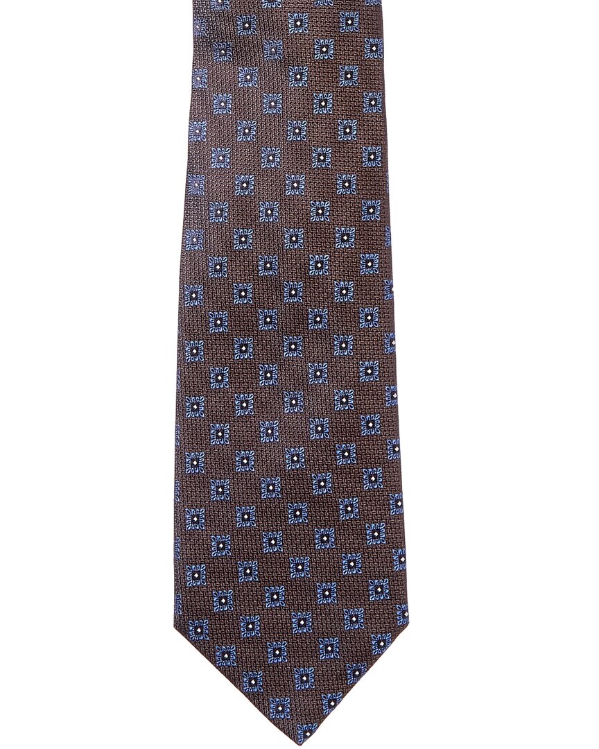 blue squares silk tie