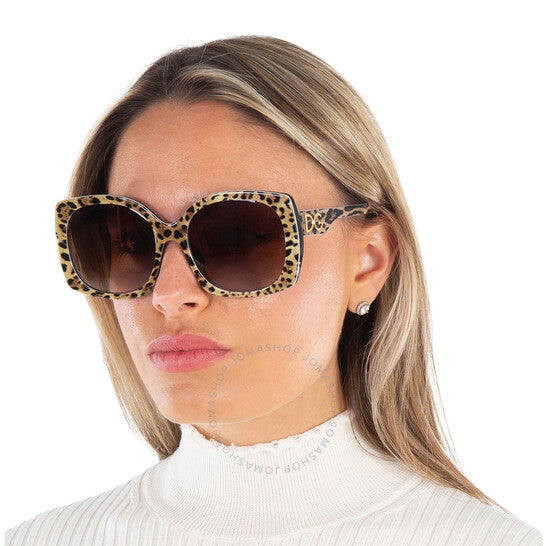 Dolce & Gabbana, Brown Gradient Dark Brown Square Ladies Sunglasses