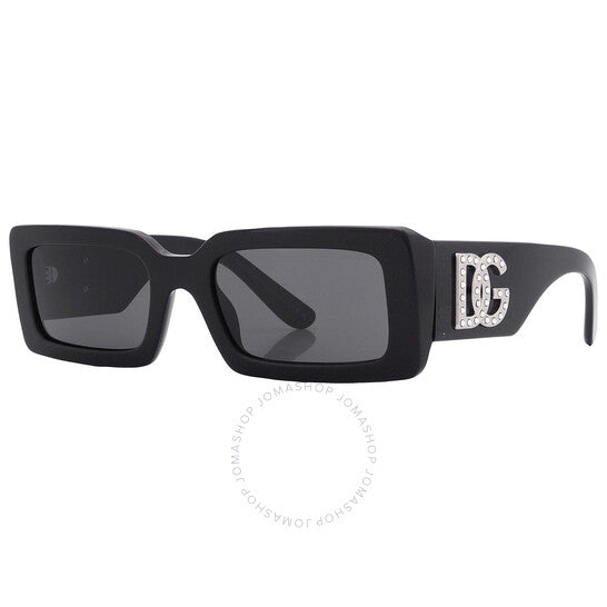 Dolce & Gabbana, Dark Grey Rectangular Ladies Sunglasses