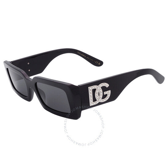 Dolce & Gabbana, Dark Grey Rectangular Ladies Sunglasses