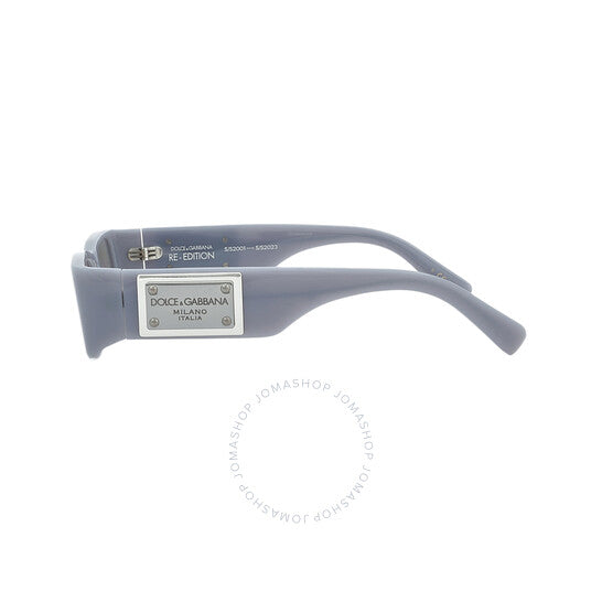 Dolce & Gabbana, Light Grey Mirror Silver Rectangular Men's Sunglasses