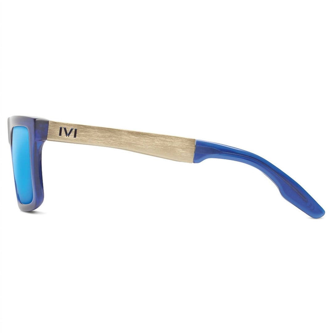 men's sepulveda sunglasses in matte midway blue-antique brass/pacific blue
