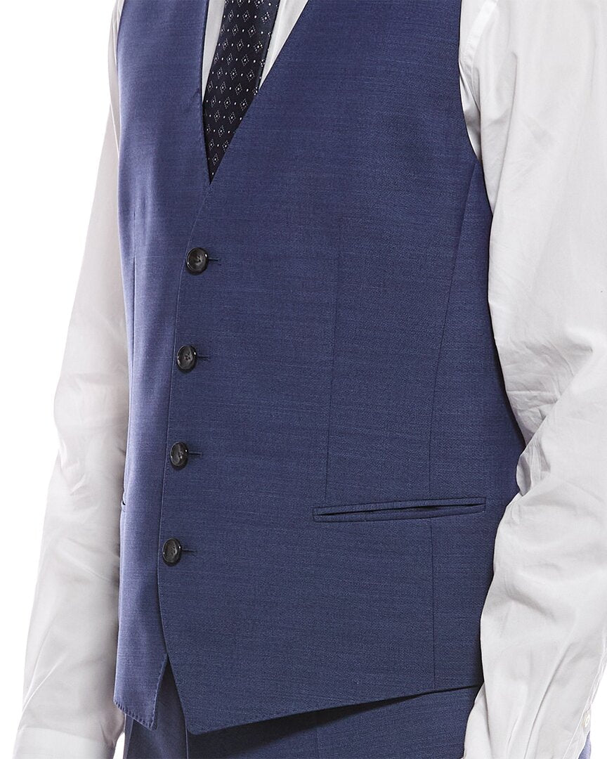 2pc wool suit with flat front pant