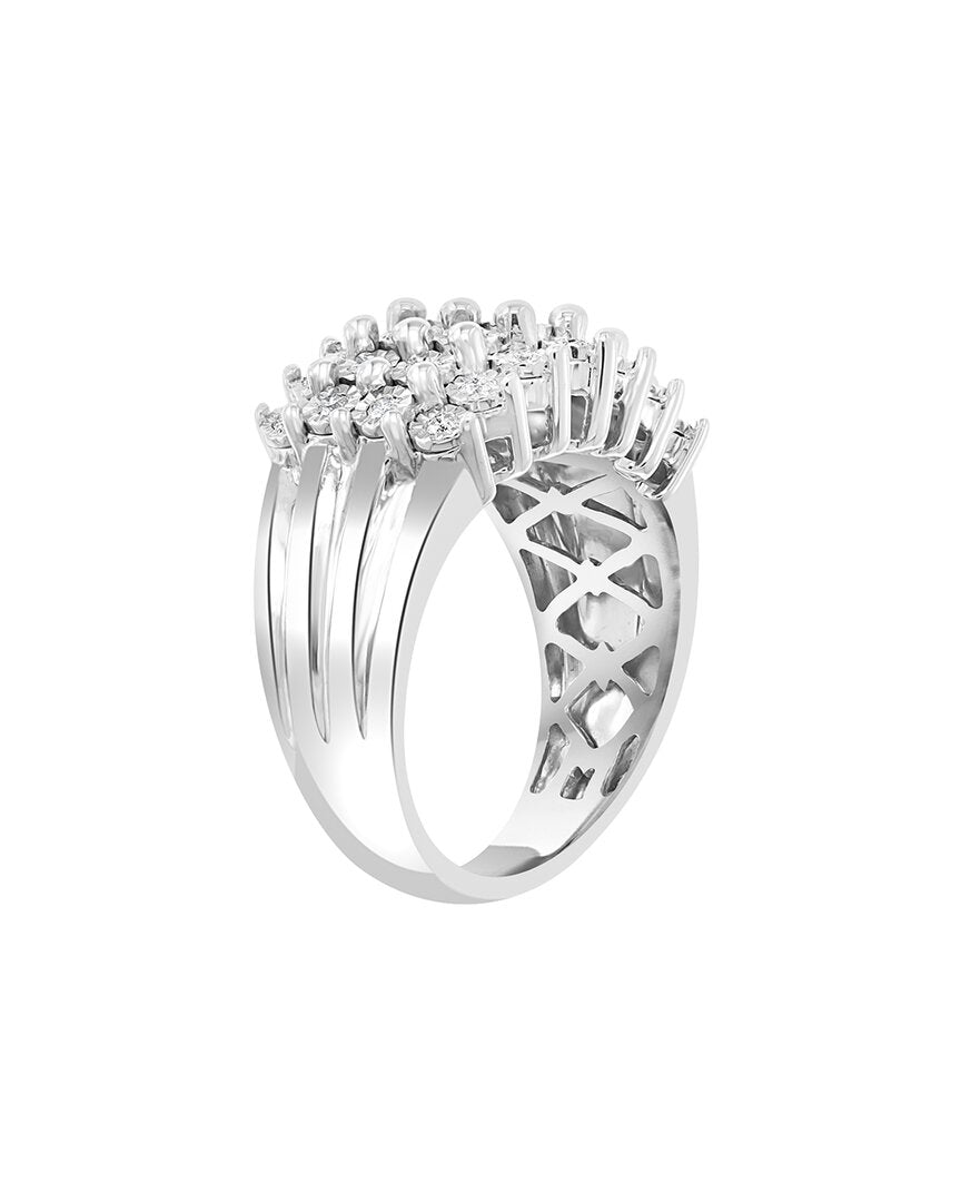 silver 0.49 ct. tw. diamond ring