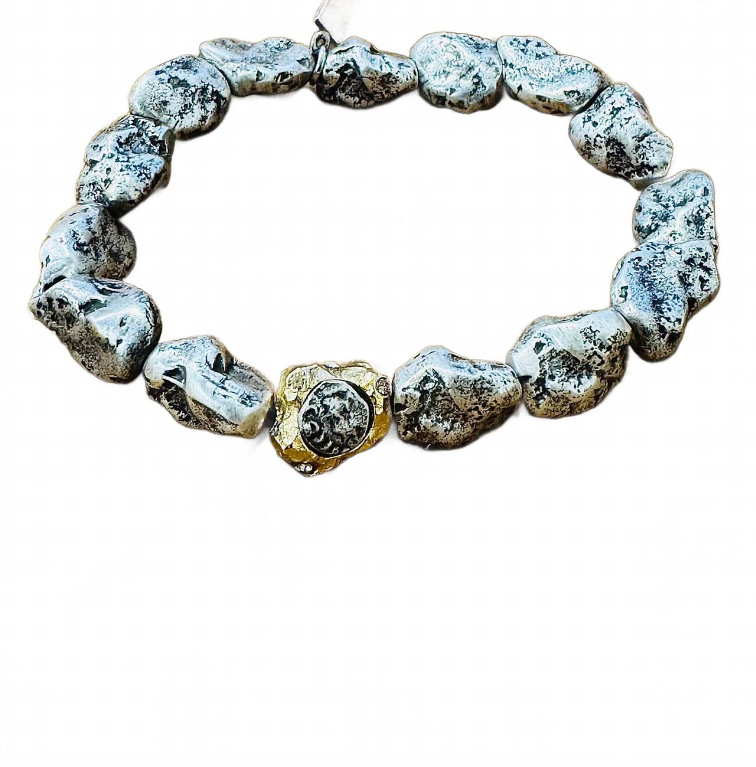 women's capri nugget bracelet in silver