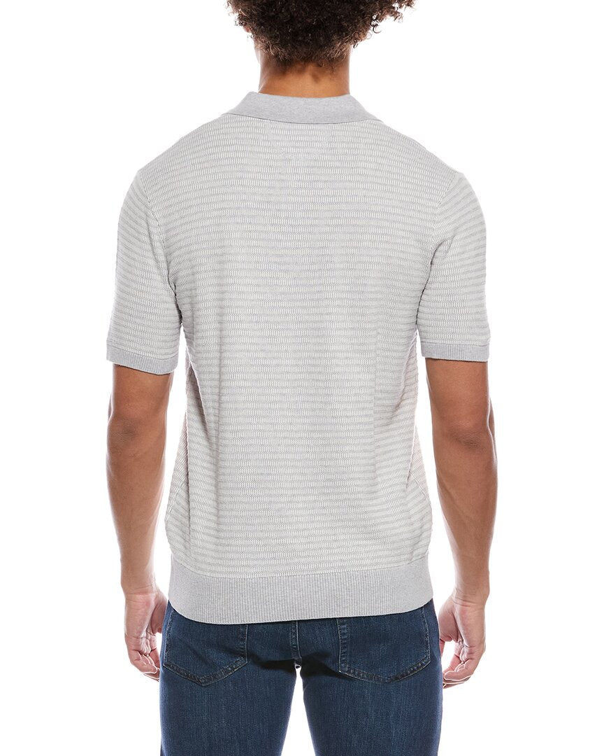 mix stitch polo sweater