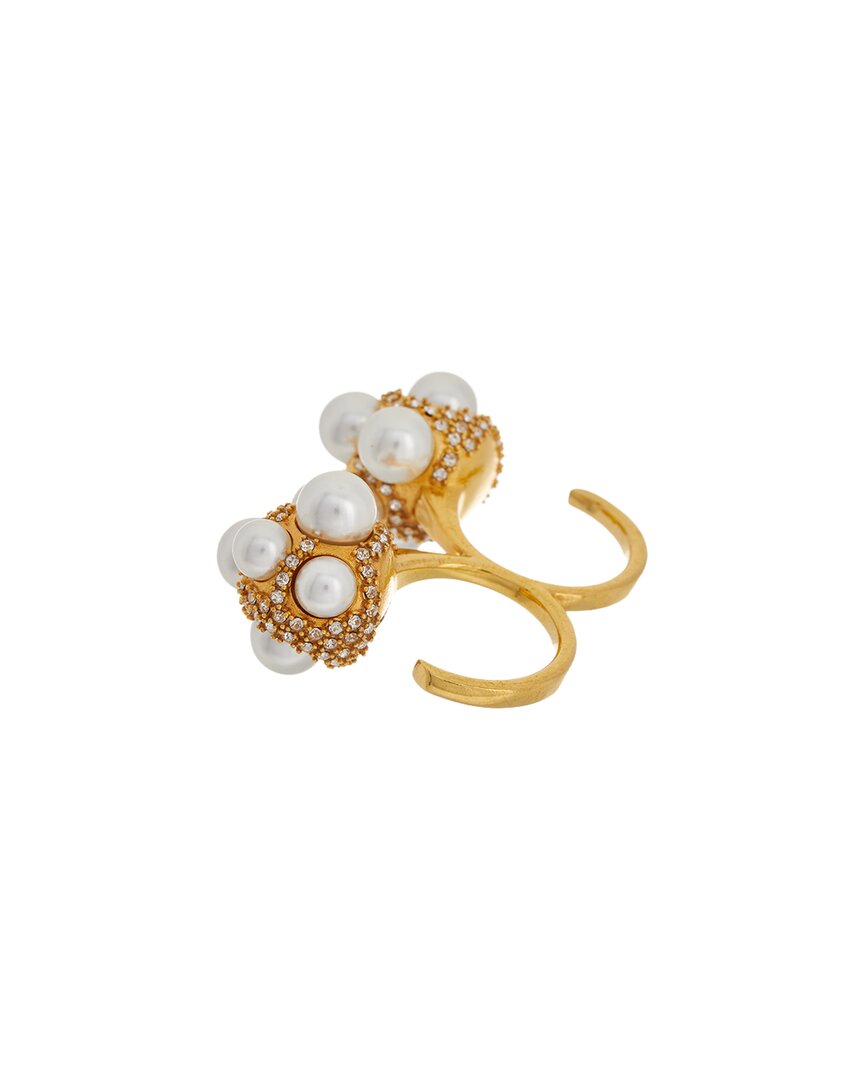 pearl pave cluster double ring
