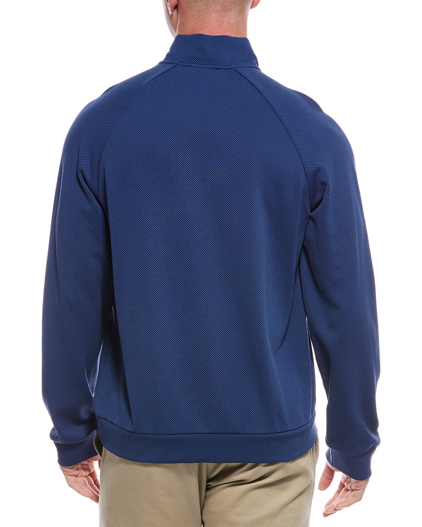 textured 1/2-zip funnel neck pullover