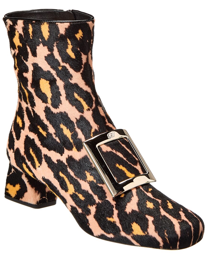 logo plaque piping haircalf bootie