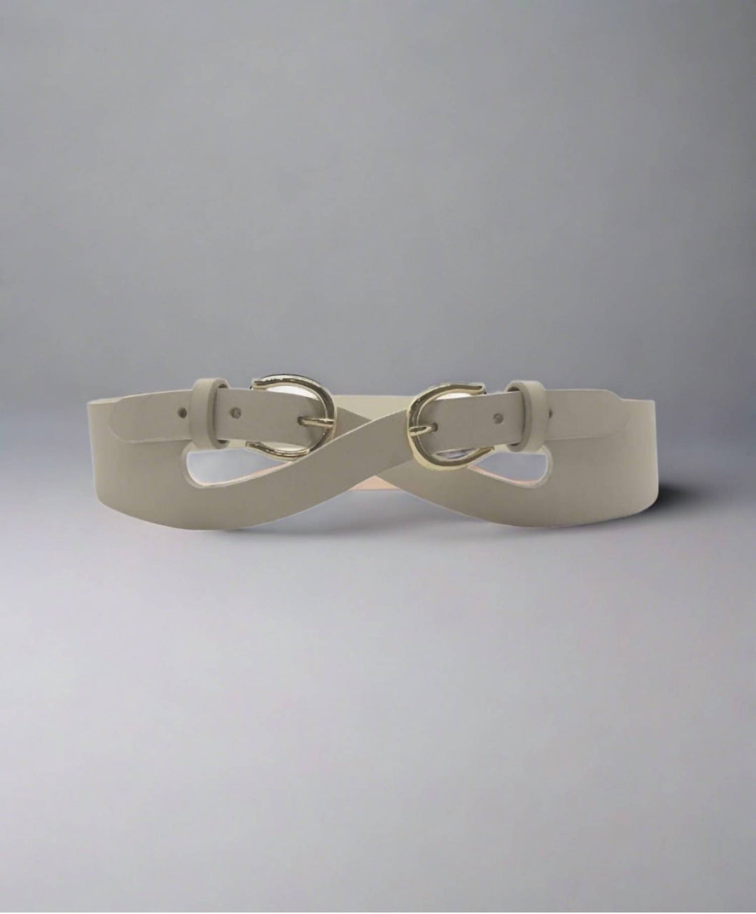 women's criss cross belt in putty