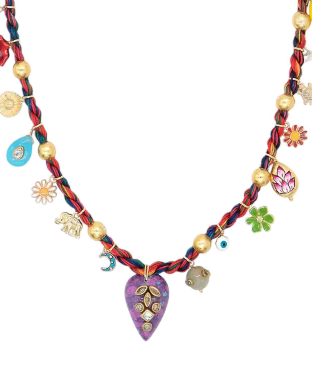 women's grigri joy heart necklace in multicolor