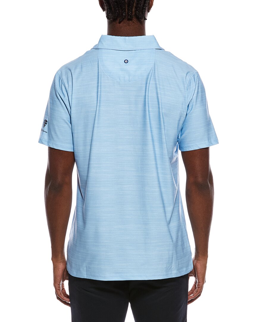checkerboard vertical stripe tech polo shirt